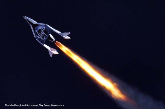 Virgin Galactic's VSS Unity blasting into space
