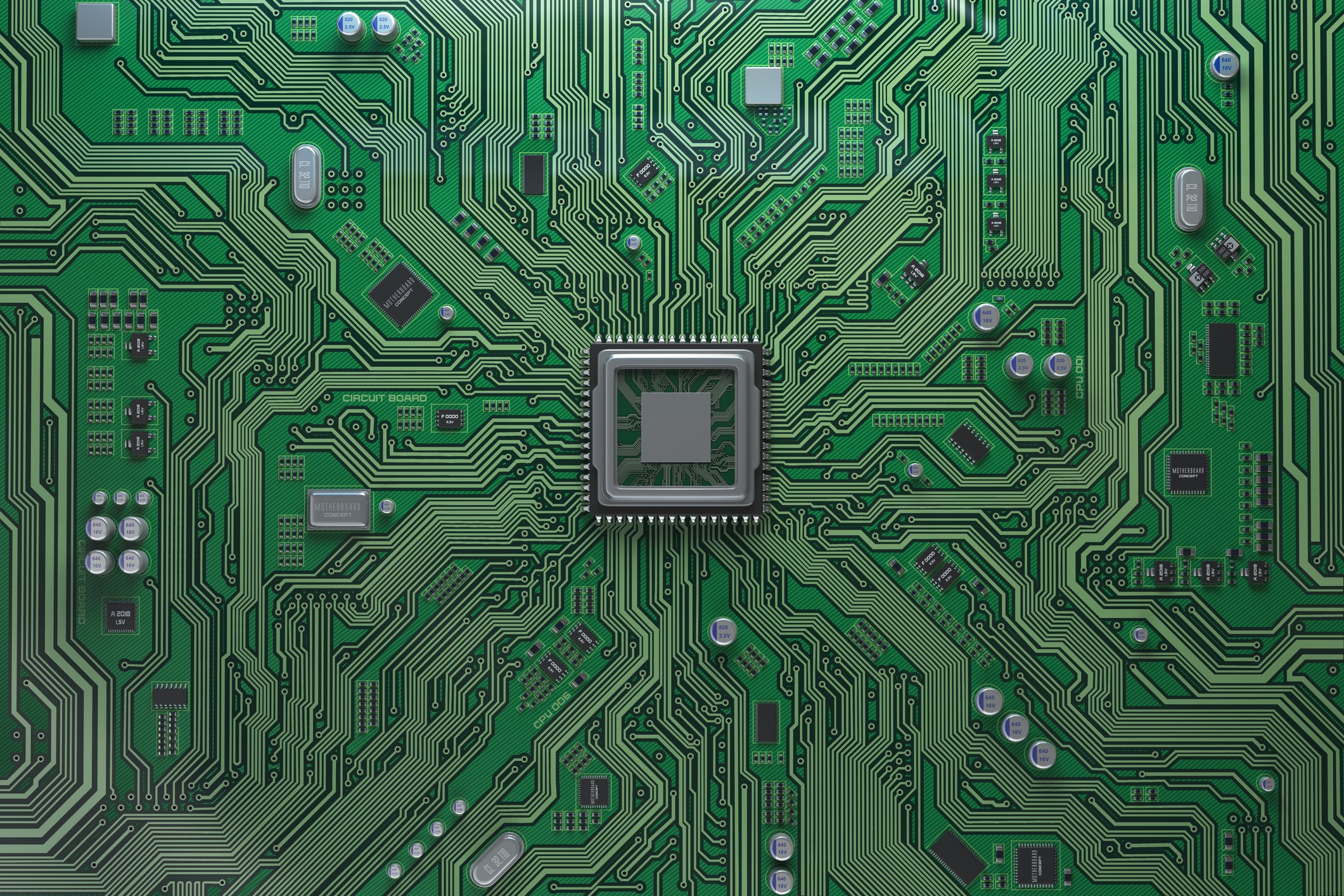 A computer motherboard.