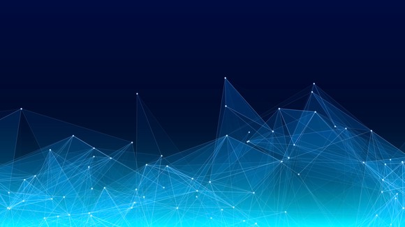 A line graph on a dark blue background