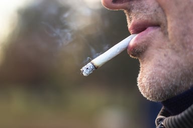 Man smoking a cigarette