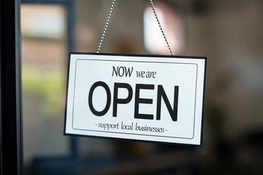 Open Sign in Shop Door