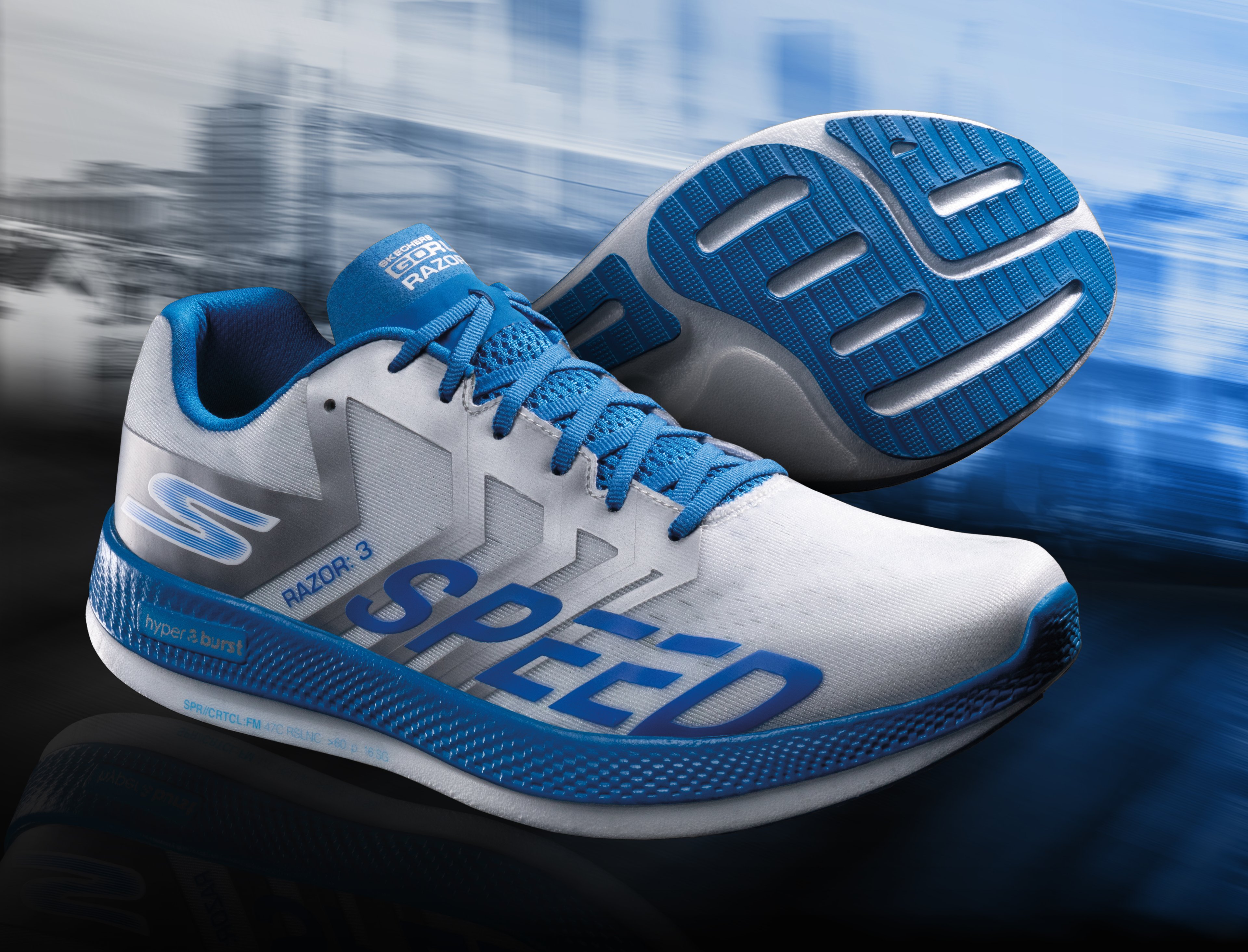 a pair of Skechers GO-RUN running shoes