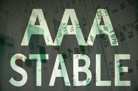 The words AAA Stable superimposed over a financial document