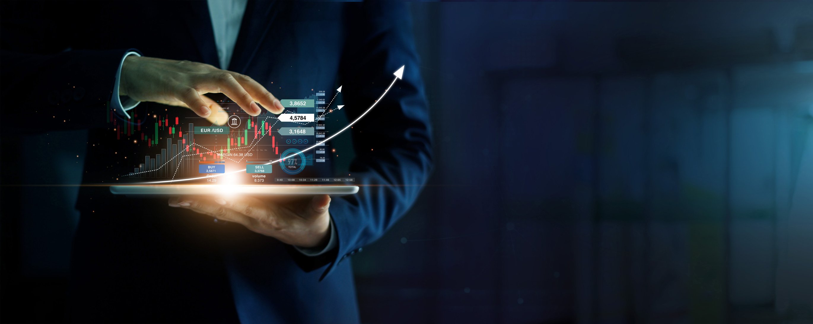 stock chart hologram up