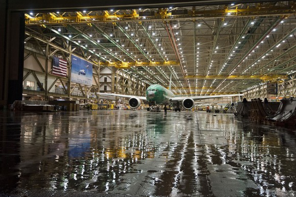Boeing's 777 production line.