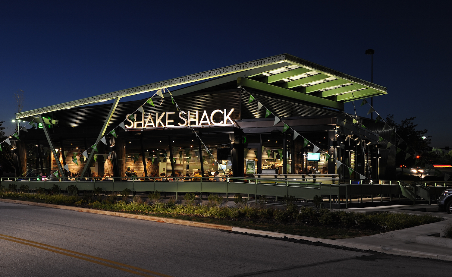 Exterior of a Shake Shack restaurant.