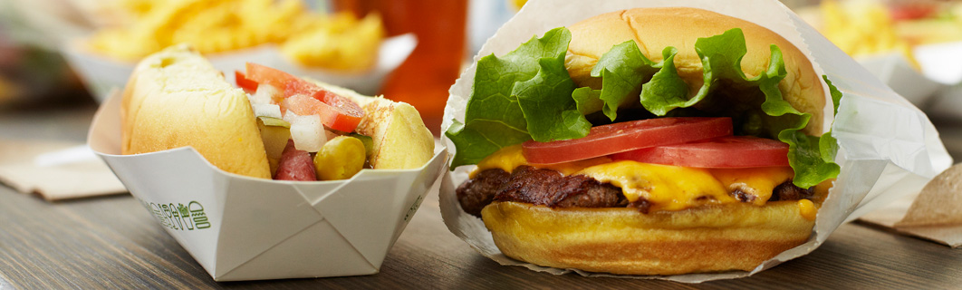 A Shake Shack burger and hot dog