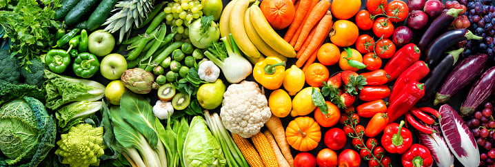 A plethora of fruits and vegetables.