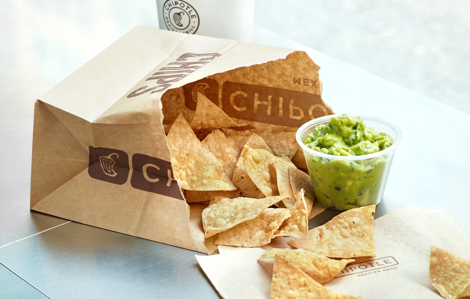 Chipotle Mexican Grill chips and guacamole.