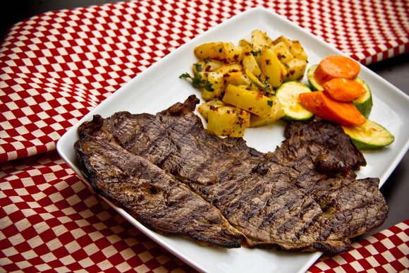 A restaurant steak.
