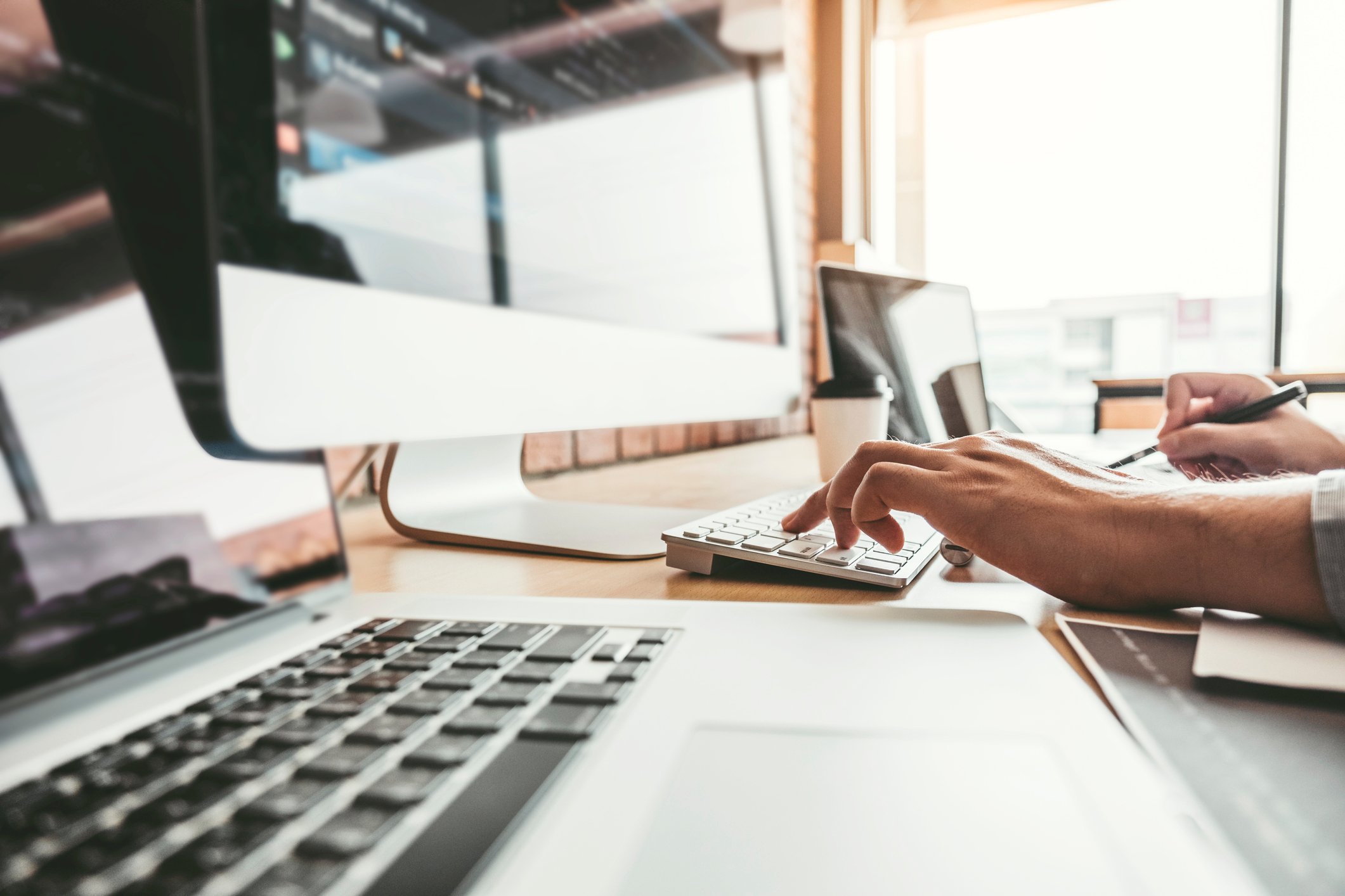 A person using a personal computer.
