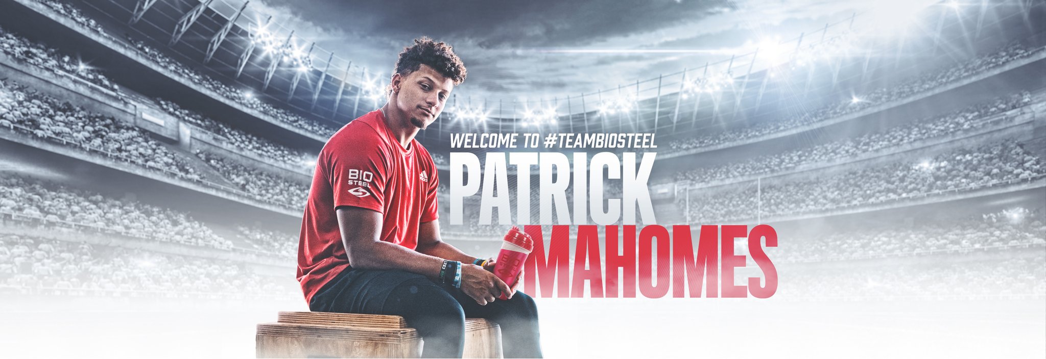 BioSteel Patrick Mahomes endorsement photo.
