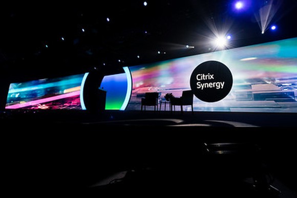 Conference presentation background for Citrix