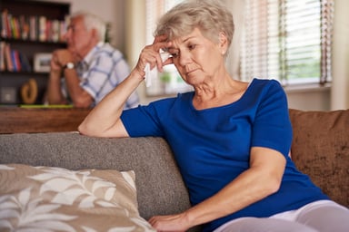 senior woman stressed worried couple
