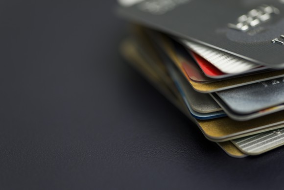 A stack of payment cards.