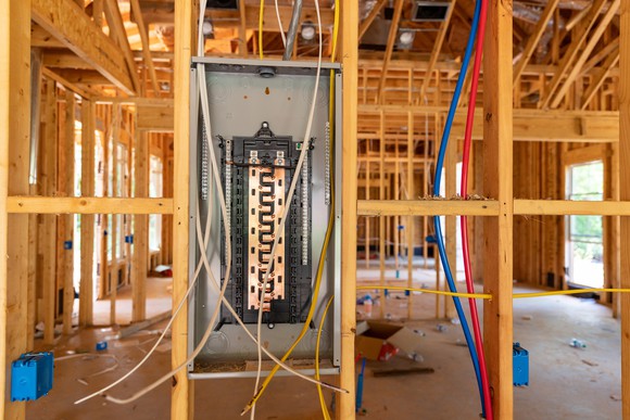 Electrical wiring at a construction site