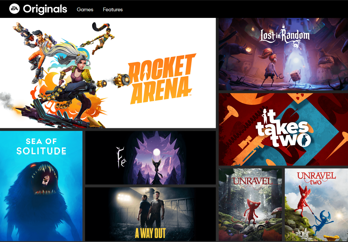 Promotional posters for EA Original games