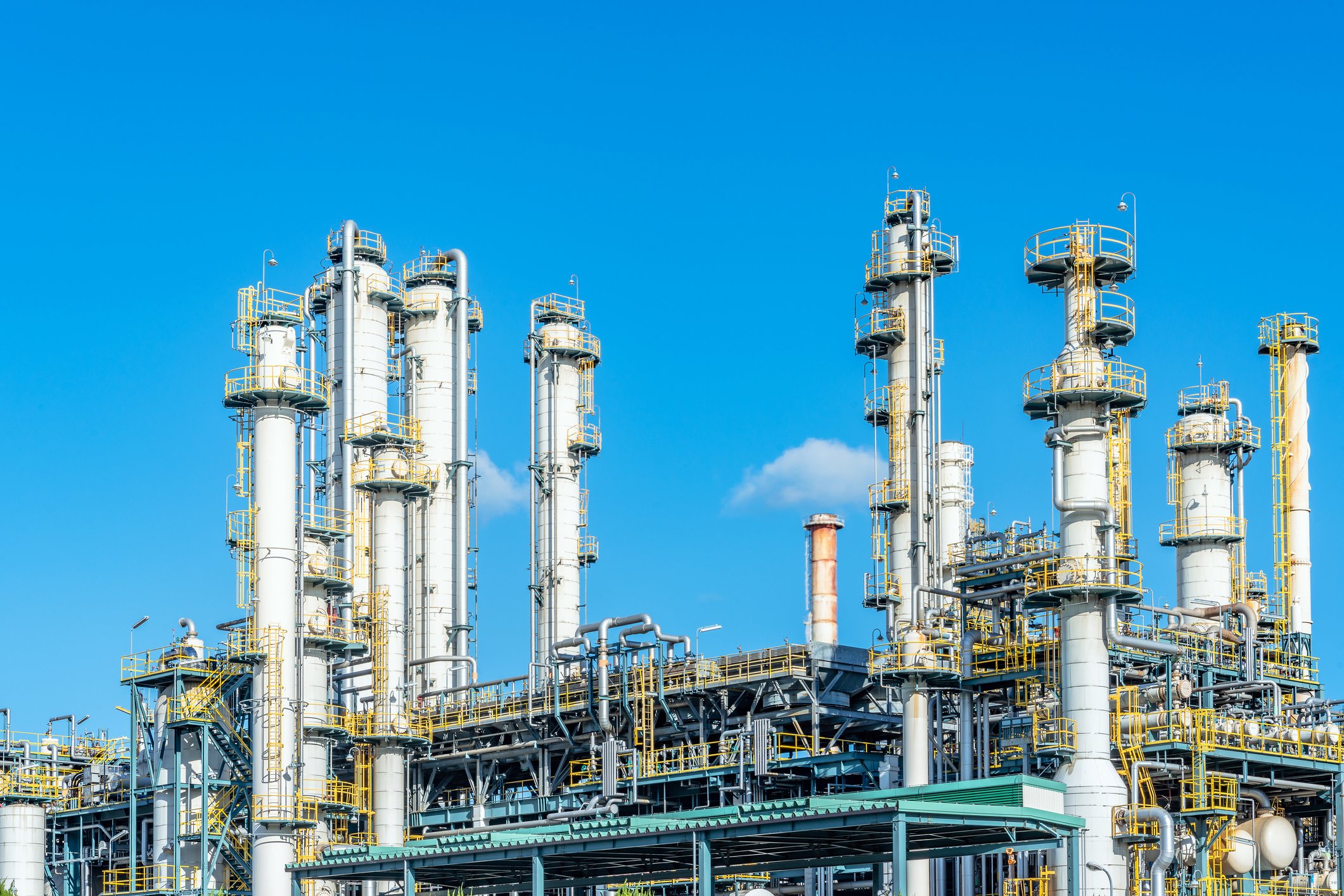 A chemical refining plant.