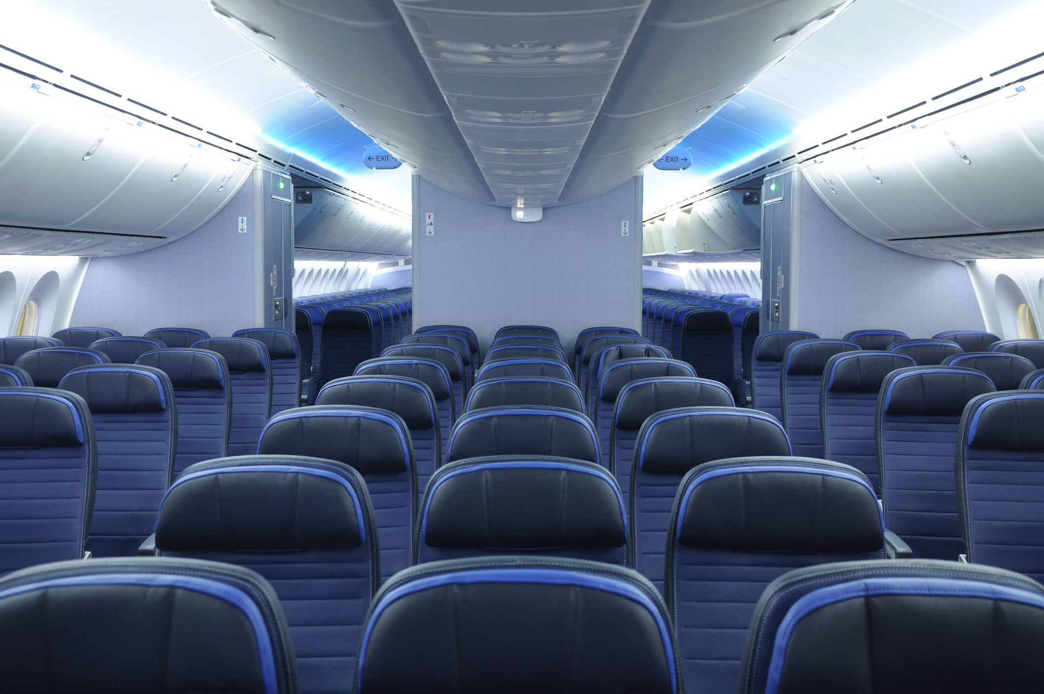 An empty airplane.