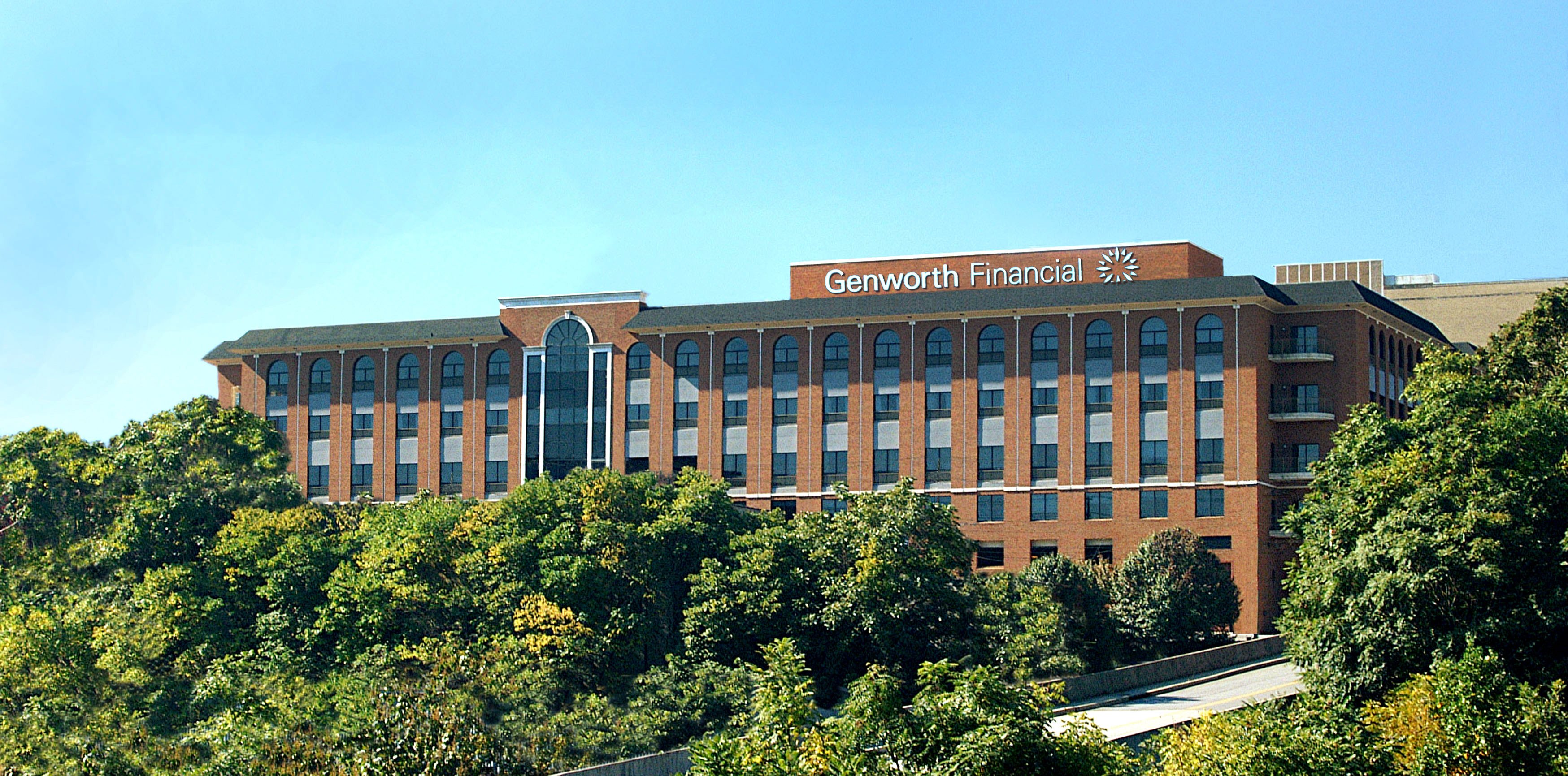 Genworth Financial office building surrounded by trees