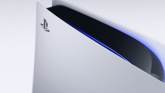 A partial close-up of Sony's PS5