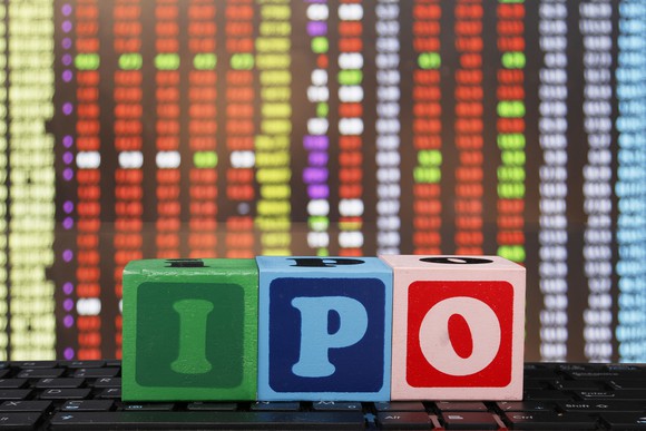IPO spelled out in wooden blocks.