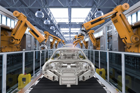 A car production plant.