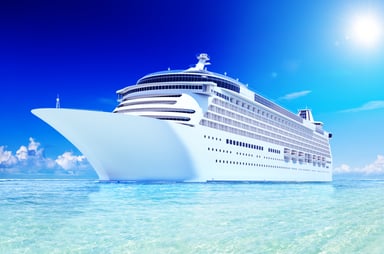 Cruise ship at sea