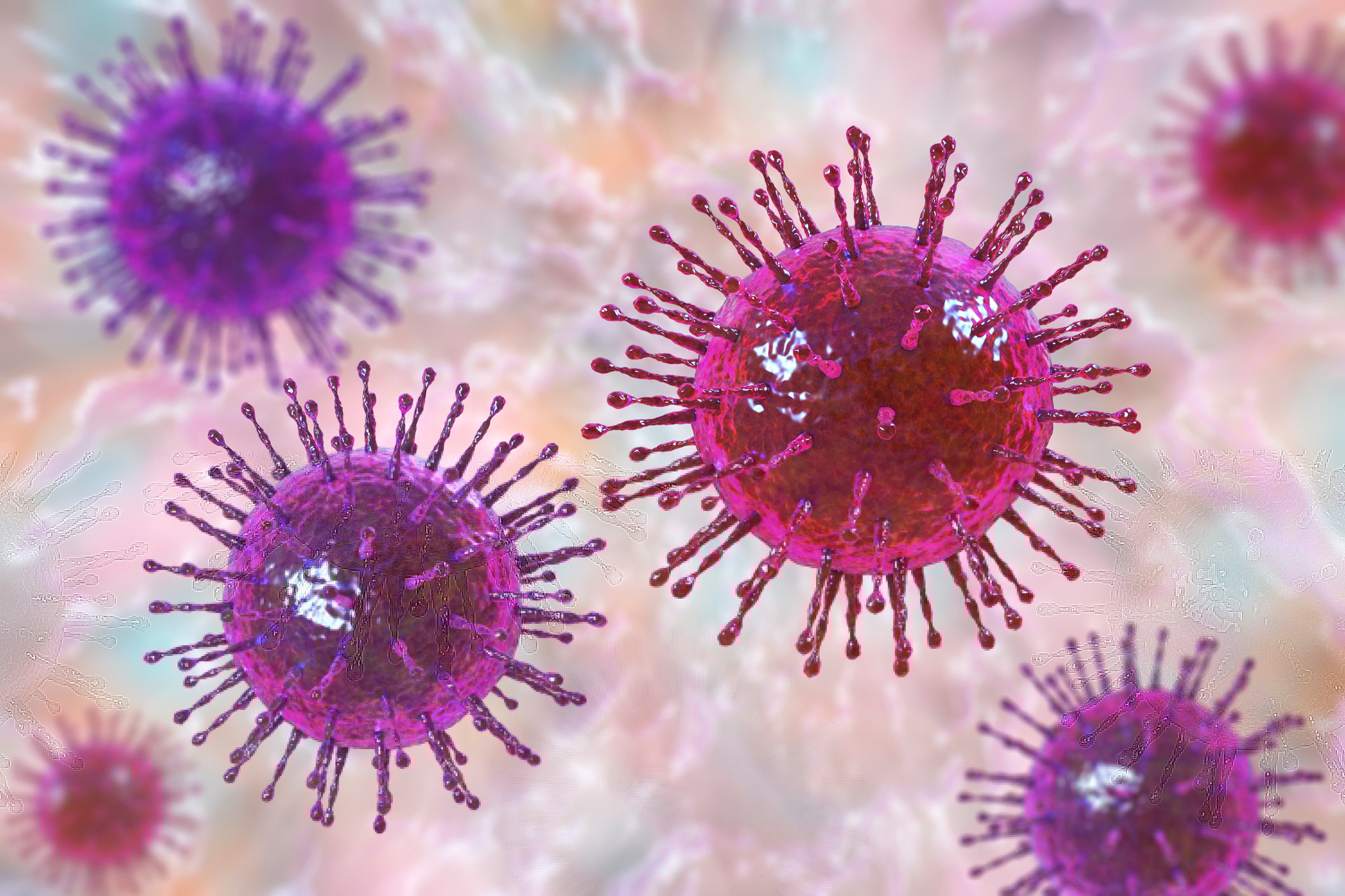 3D depiction of coronaviruses.
