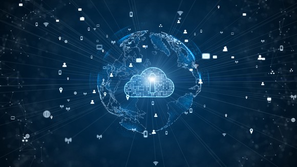 An illustration of a secure cloud.