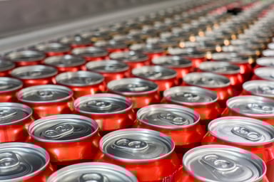 Aluminum Soda Cans Overhead View