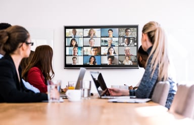 A Zoom video conference