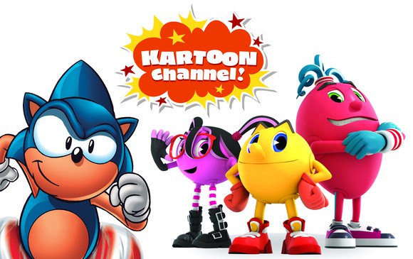 Animated Sonic the Hedgehog and Pac-Man characters