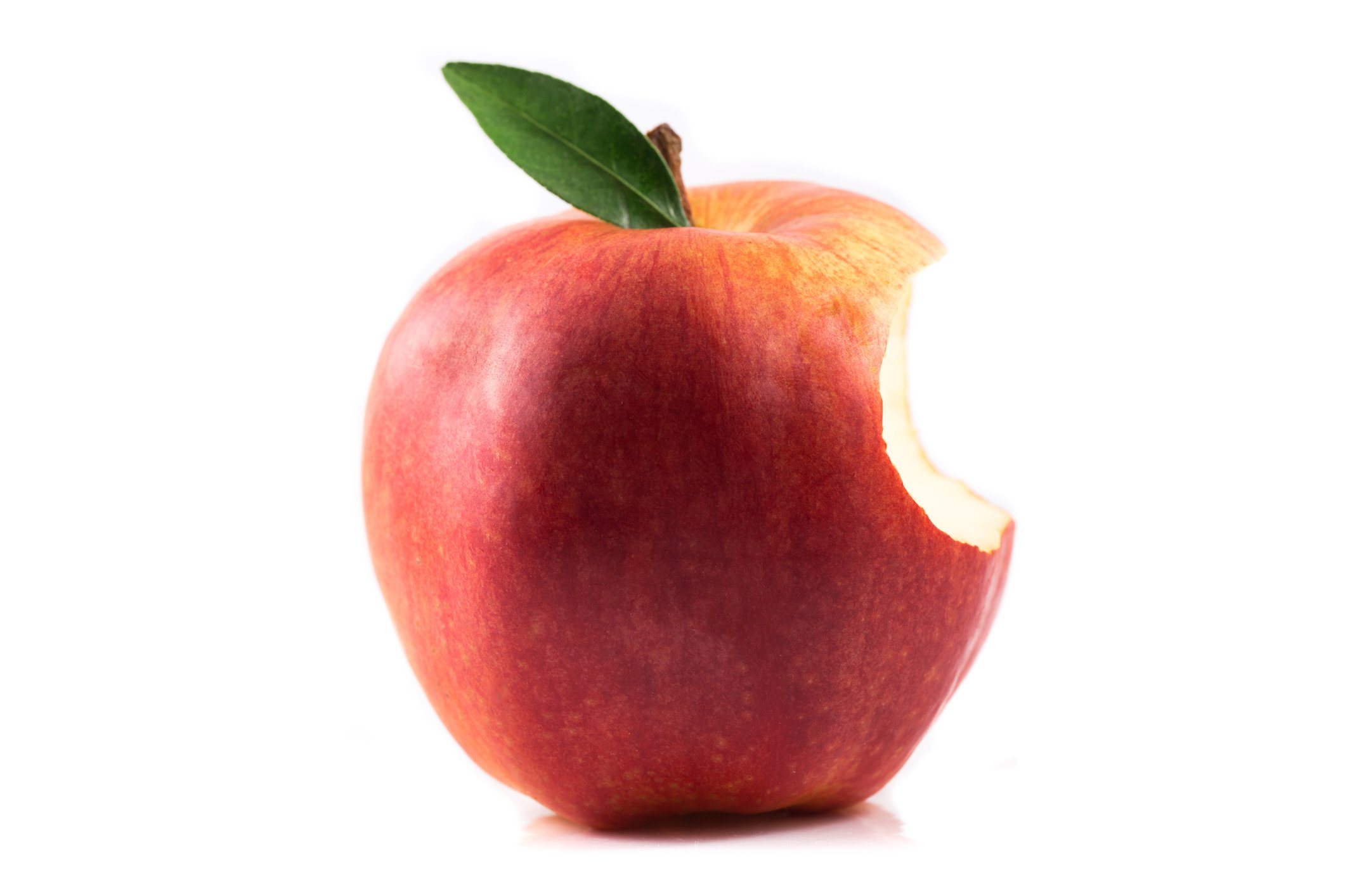 Apple with a bite taken out of it