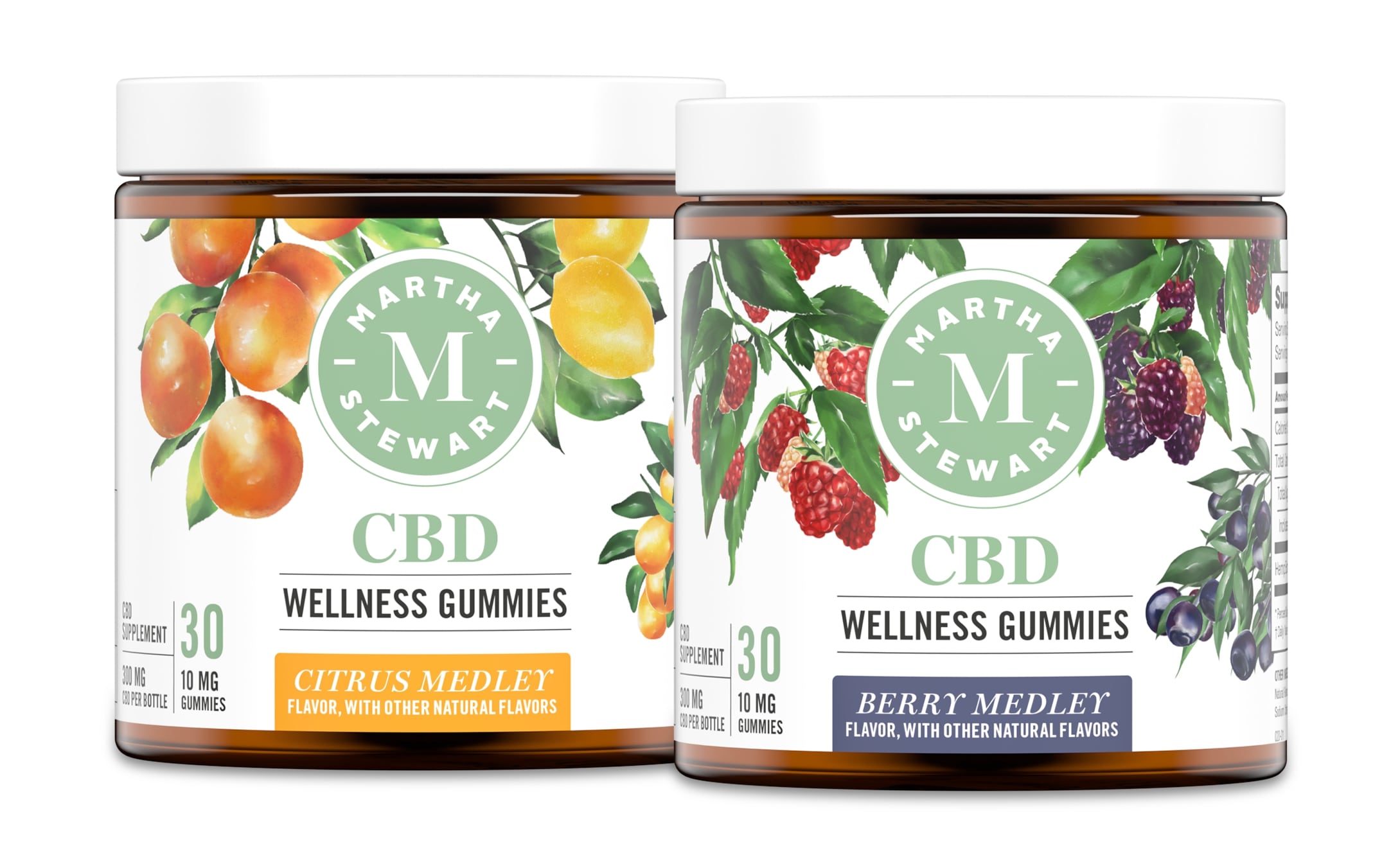 Two jars of Martha Stewart CBD gummies.