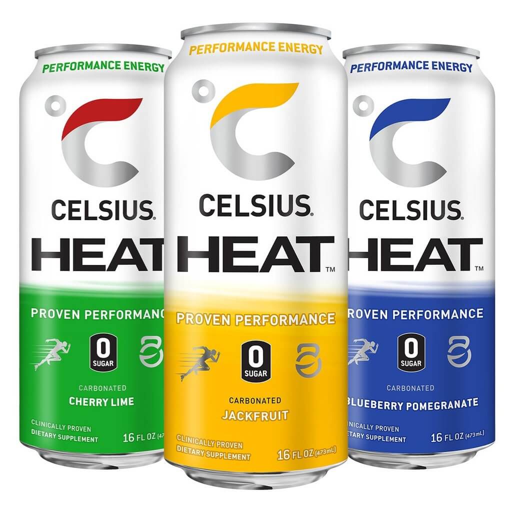 3 cans of Celsius Heat