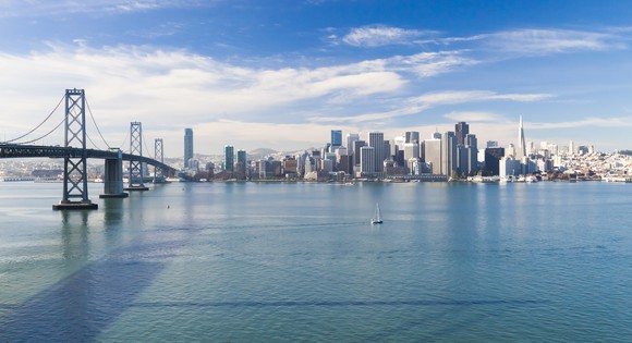 San Francisco viewed from San Francisco Bay.