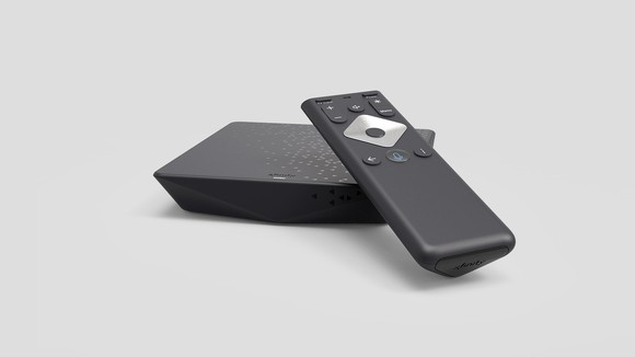 A set top box and remote.