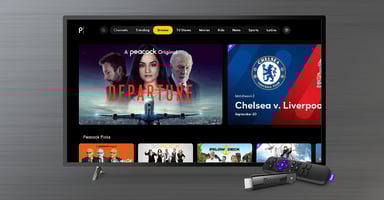 Peacock homescreen on Roku source Roku