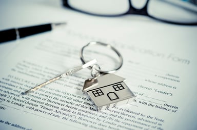 Mortgage document with key
