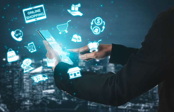 Apps swirling around a smartphone