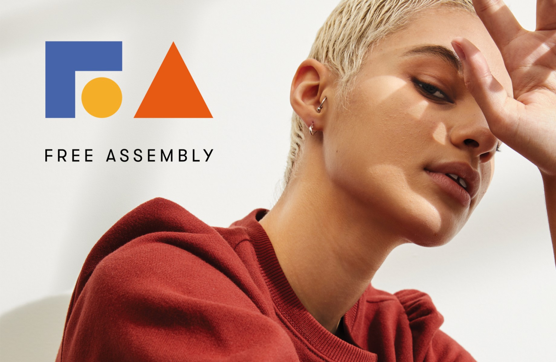 Model wearing a Free Assembly top.