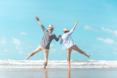 older couple on the beach