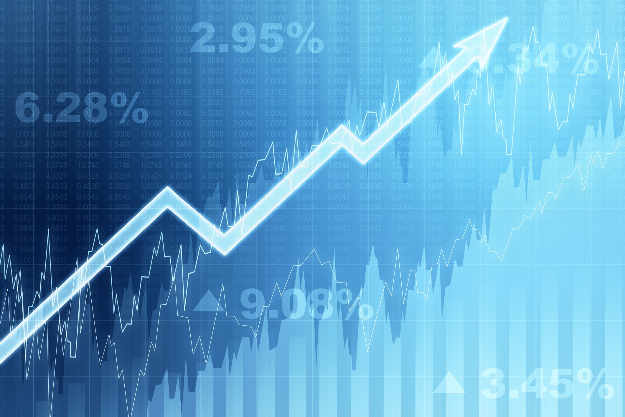 Rising stock price.