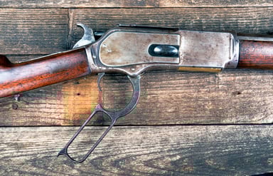antique lever action rifle getty