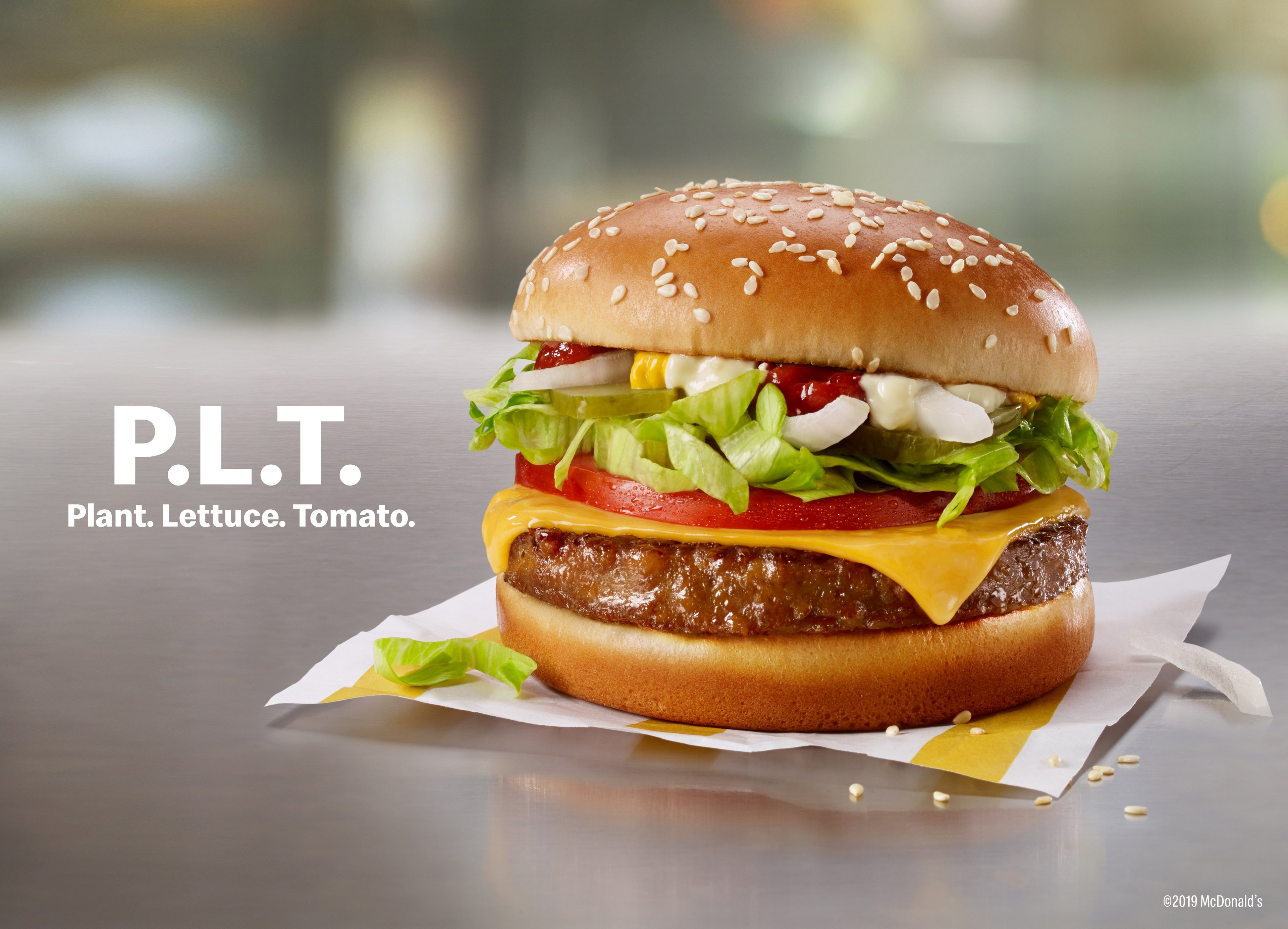 A promotional picture of Beyond Meat's original PLT, as offered at McDonald's in Canada earlier this year.