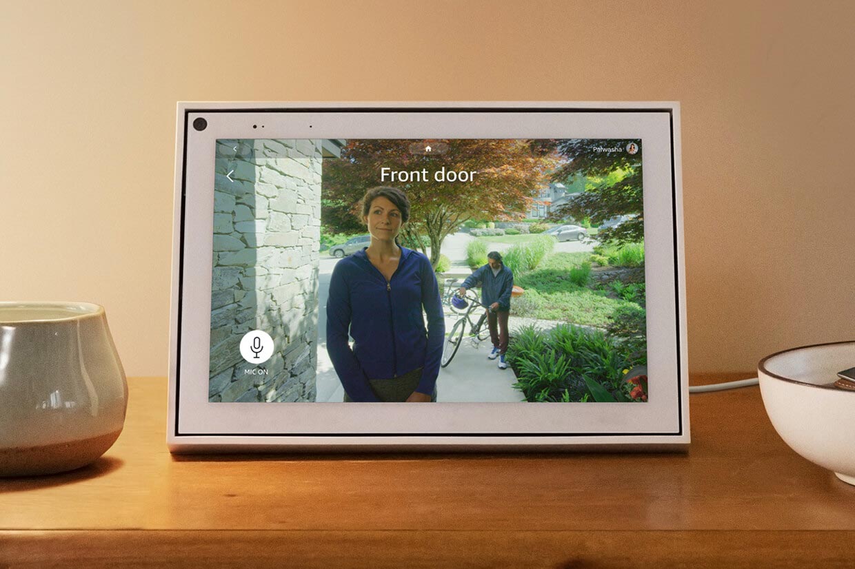 A Facebook Portal placed on a table.