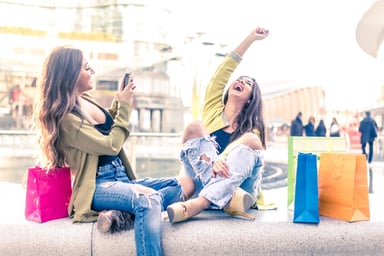 teen girls shopping