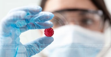 Scientist holding coronavirus