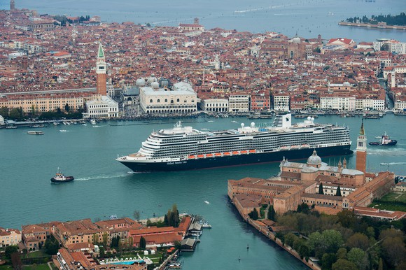 A Carnival cruise ship in Venice.
